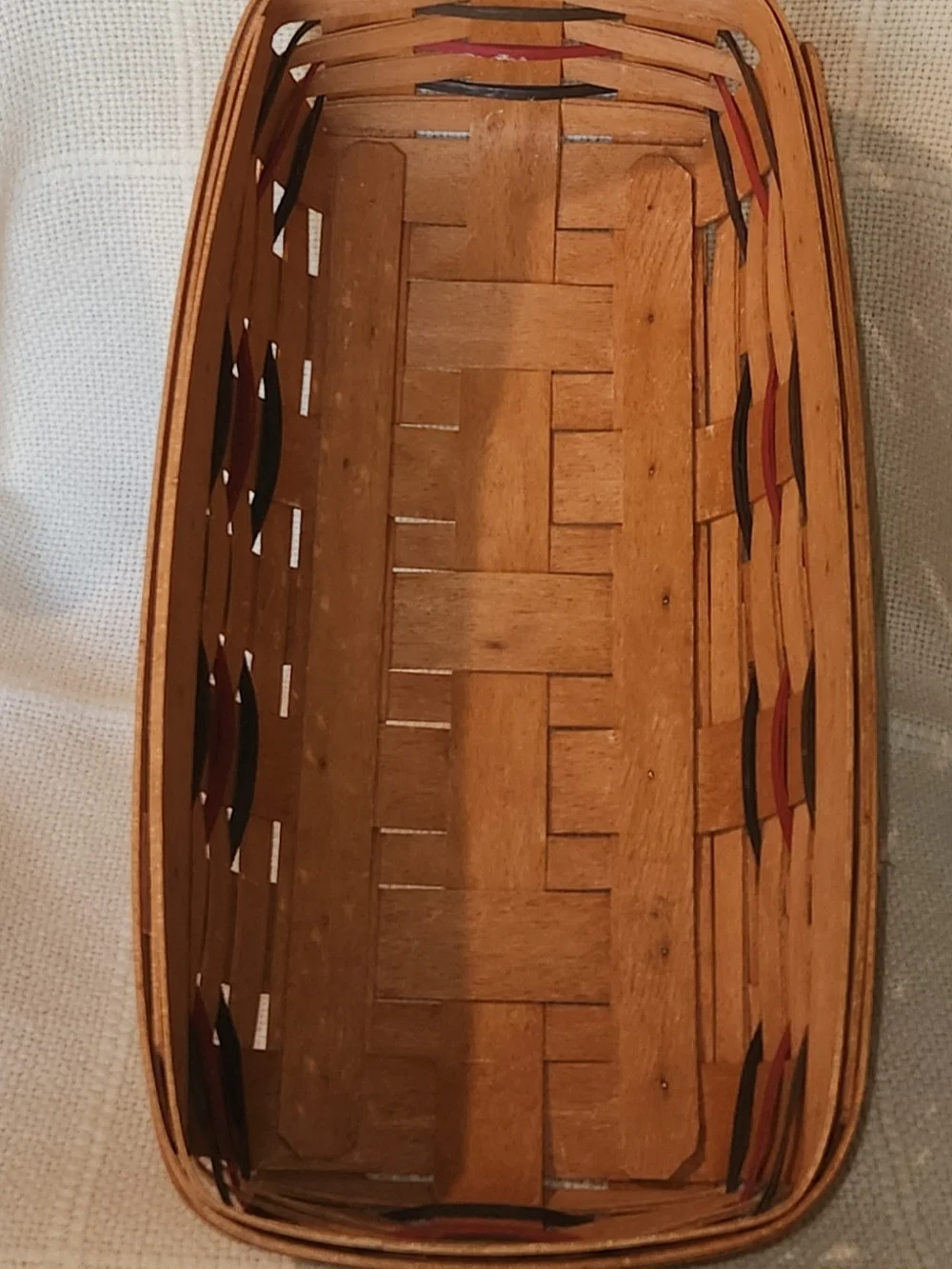 Vintage Longaberger Bread Basket with Black and Red Accents